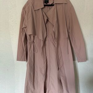 Love Tree Mauve Trench Coat with Prominent Collar